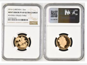 2016 MINT ERROR PROOF GOLD SOVEREIGN JAMES BUTLER DESIGN PF69 UCAM