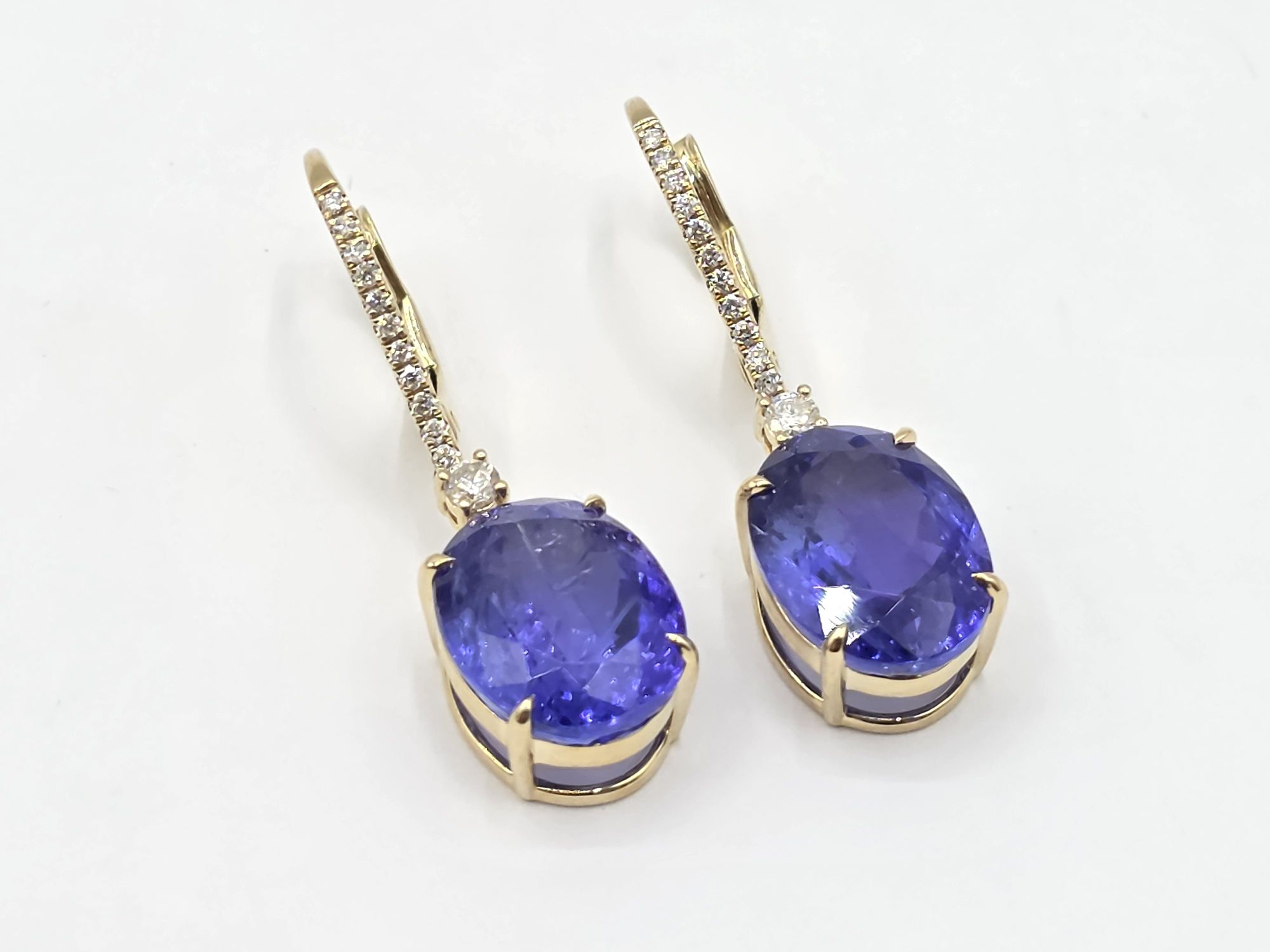 9ct Gold Tanzanite Diamond Earrings