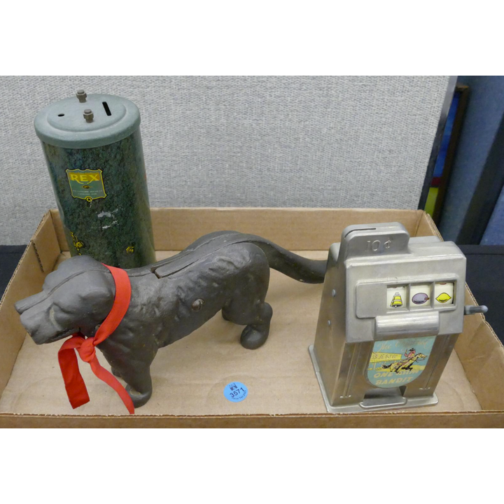 Box 3pc Old Coin Banks