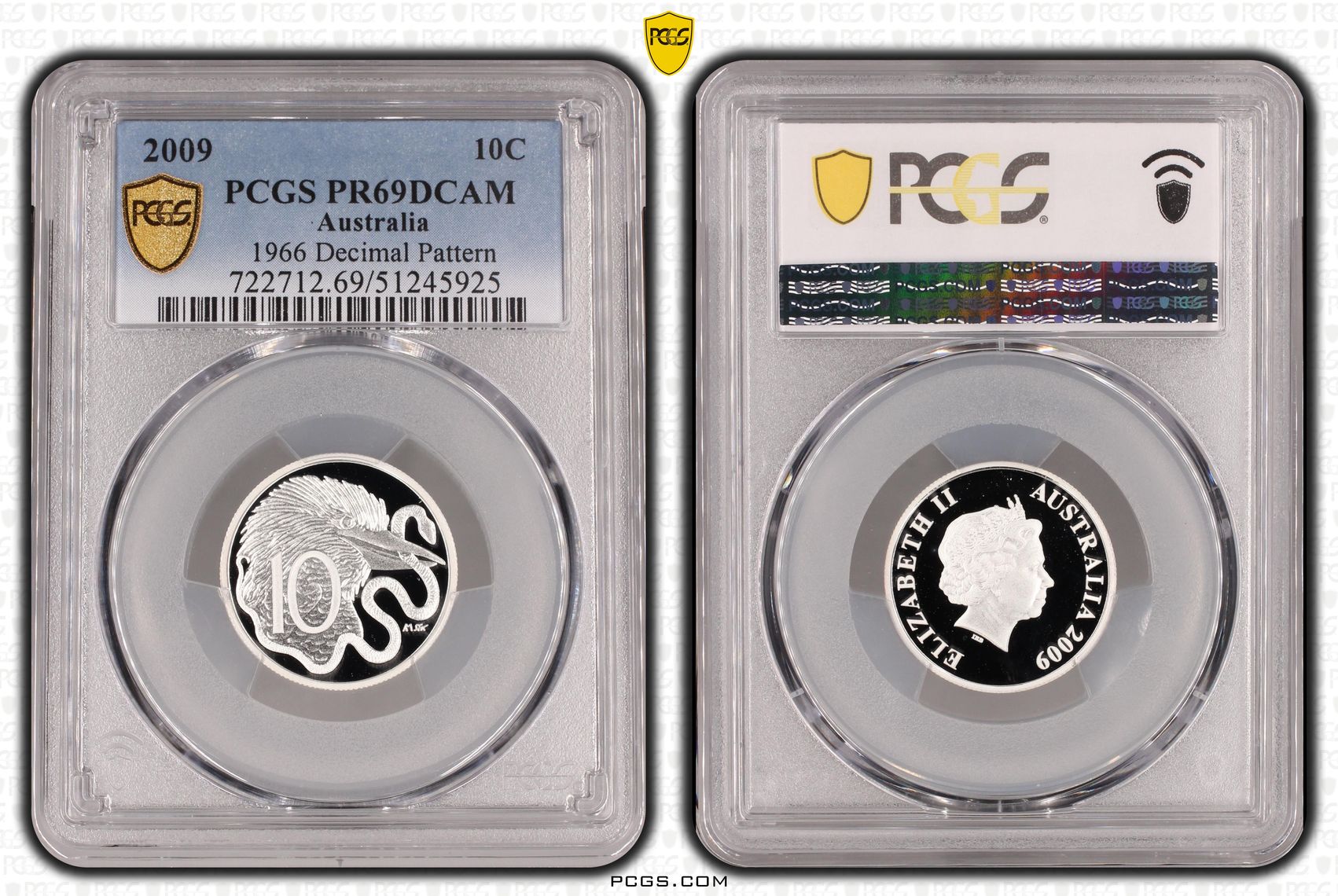 1966 Decimal Pattern, Ten Cent, 2009, PCGS PR69DCAM