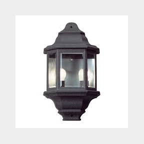 Radient - Wall Light Outdoor Large Half Lantern Black 2xE27 | AS 51672/10508 B2 (S6)
