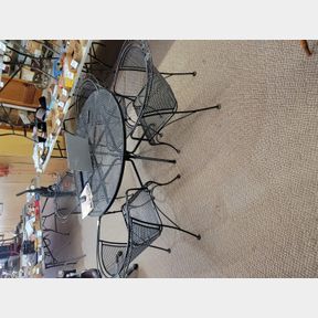 CONDITION UPDATE! - Wrought Iron Patio Table and 4 chairs