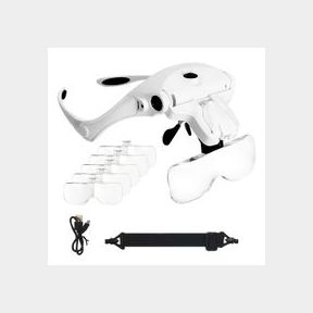 Adjustable 5 Lens LED Light Headband Magnifying Glasses USB Rechargeable LED Magnifying glasses |