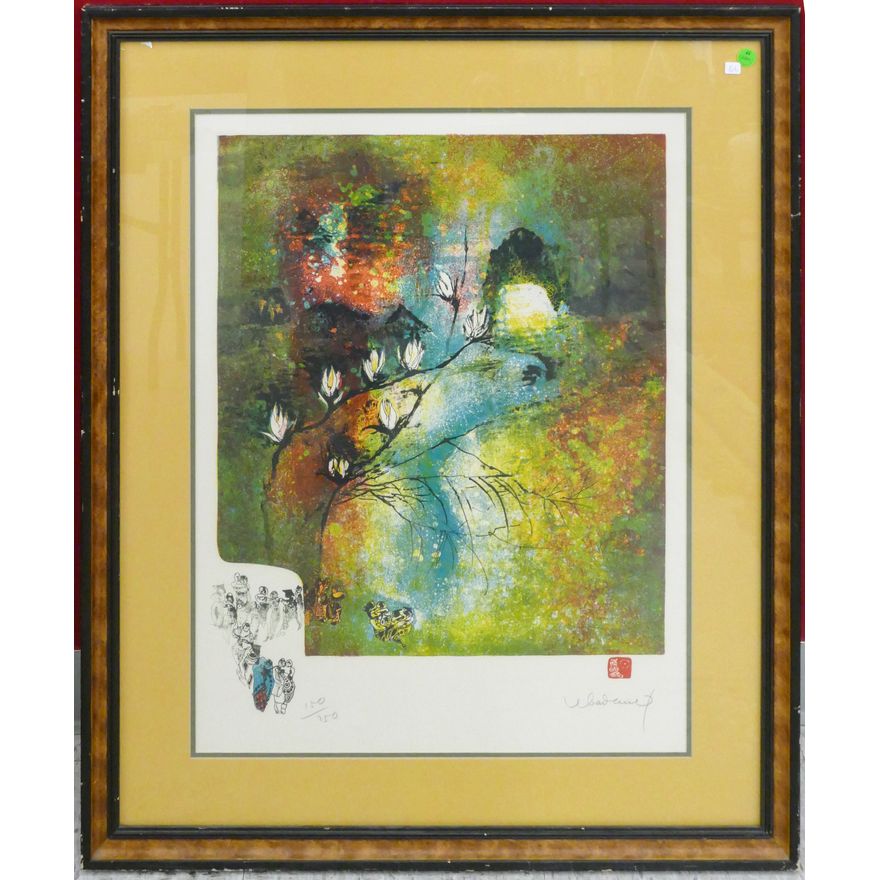 Hoi Lebadang ''Clair Matin'' S/N Etching Framed 36''x29''