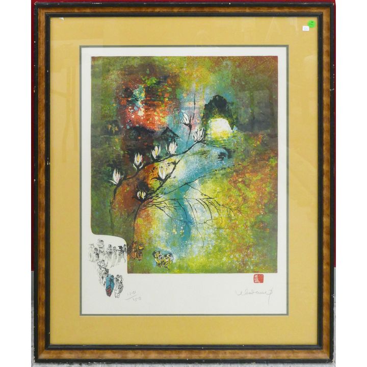 Hoi Lebadang ''Clair Matin'' S/N Etching Framed 36''x29''