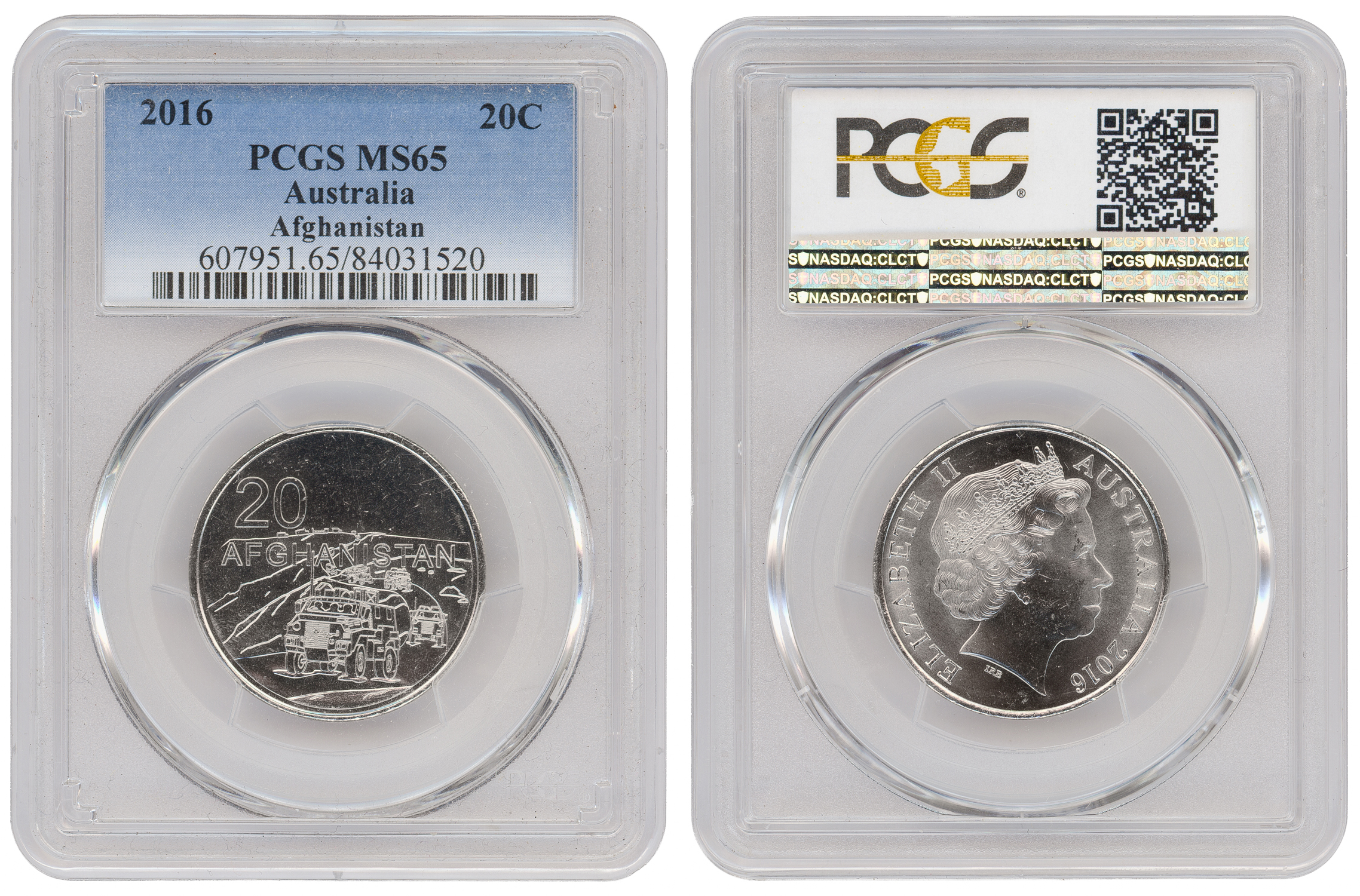 Afghanistan, Twenty Cent, 2016, PCGS MS65