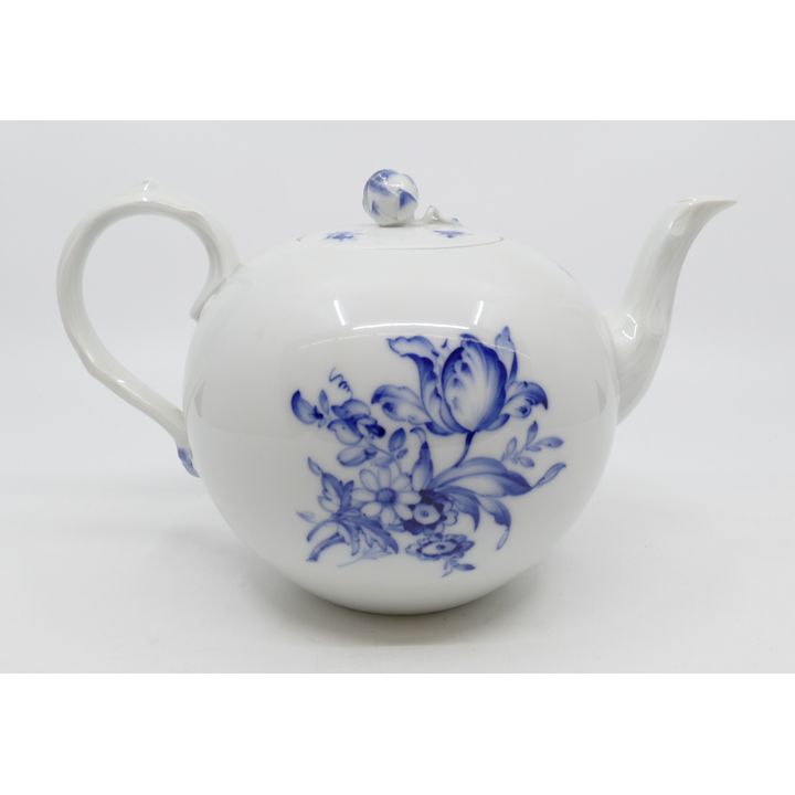 Meissen Blue Flowers and Insects Porcelain Teapot