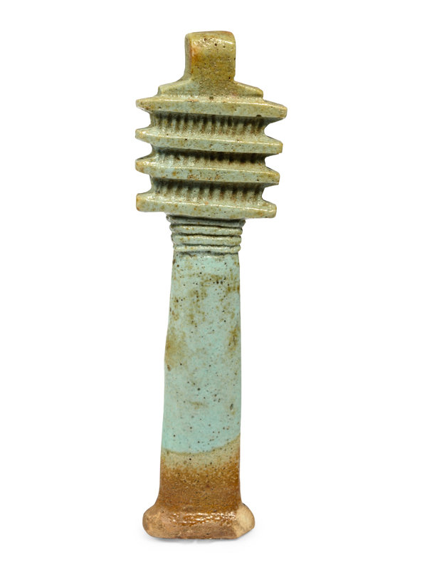 An Egyptian Faience Djed Pillar
Height 3 3/4 inches (9.4 cm).