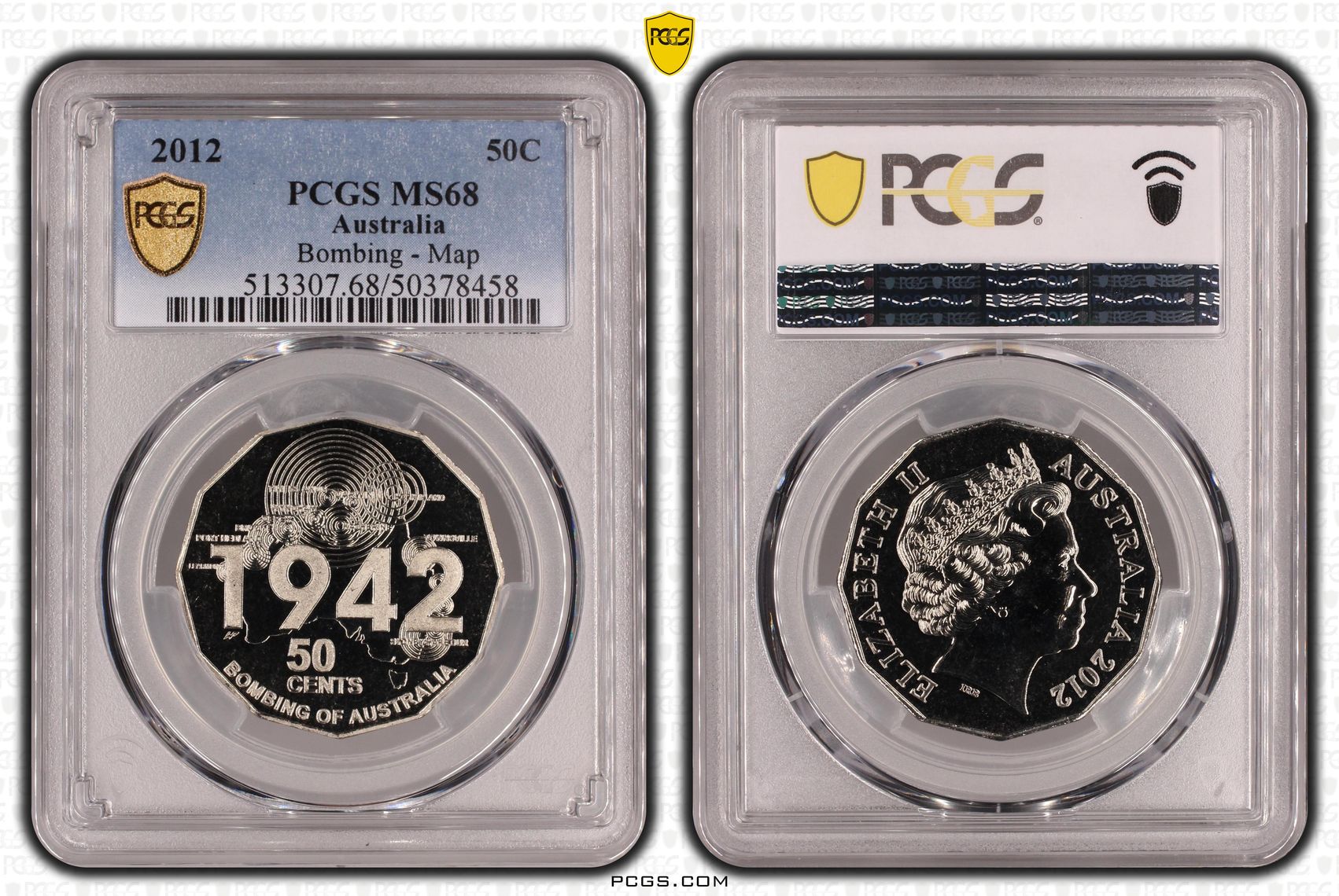 Bombing - Map , Fifty Cent, 2012, PCGS MS68