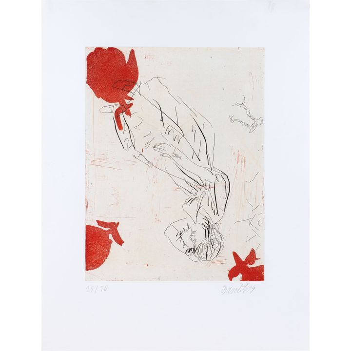 Georg Baselitz Melancholie, drei Rosen 1999