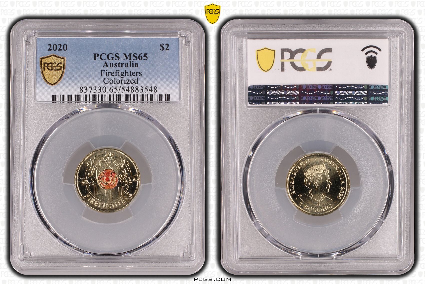 Firefighters Colorized, Two Dollar, 2020, PCGS MS65