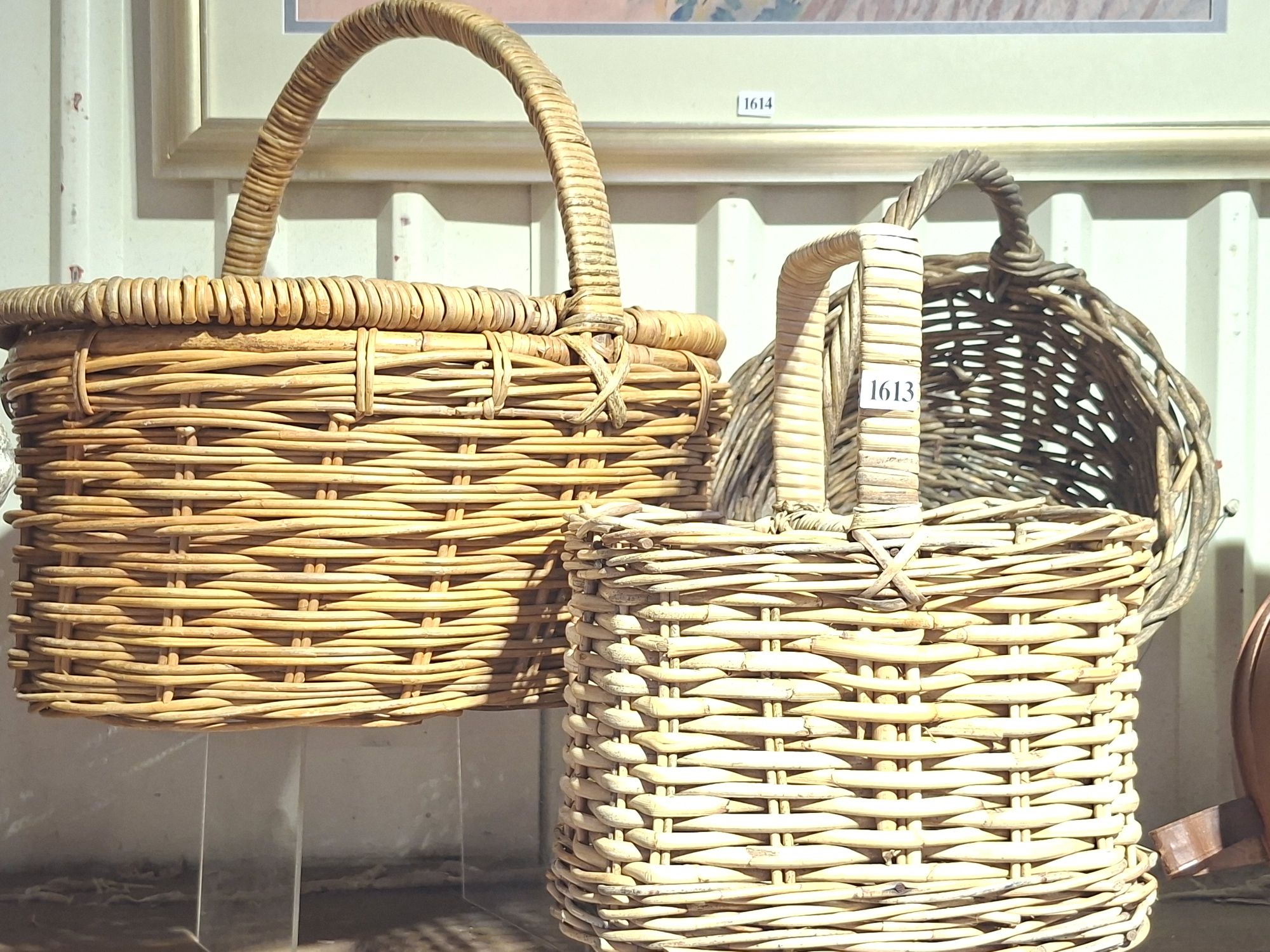 3 Vintage Cane Baskets