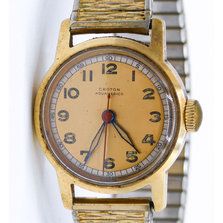 Vintage Men's 14k Croton Automatic Wrist Watch 30mm