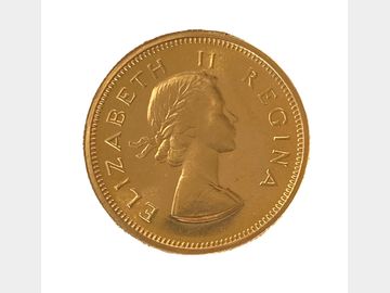 1953 South African Queen Elizabeth II Gold Half Pound.