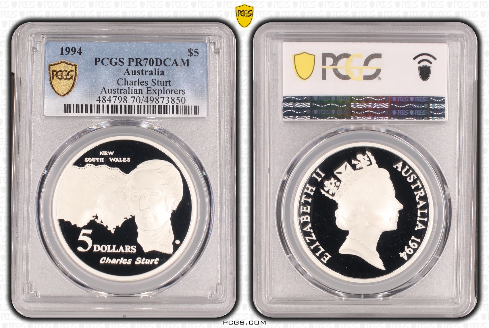 Charles Sturt Australian Explorers POP 17/0, Five Dollar, 1994, PCGS PR70DCAM
