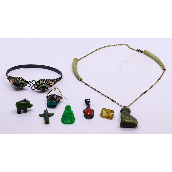 Box Asian Jade & Stone Jewelry