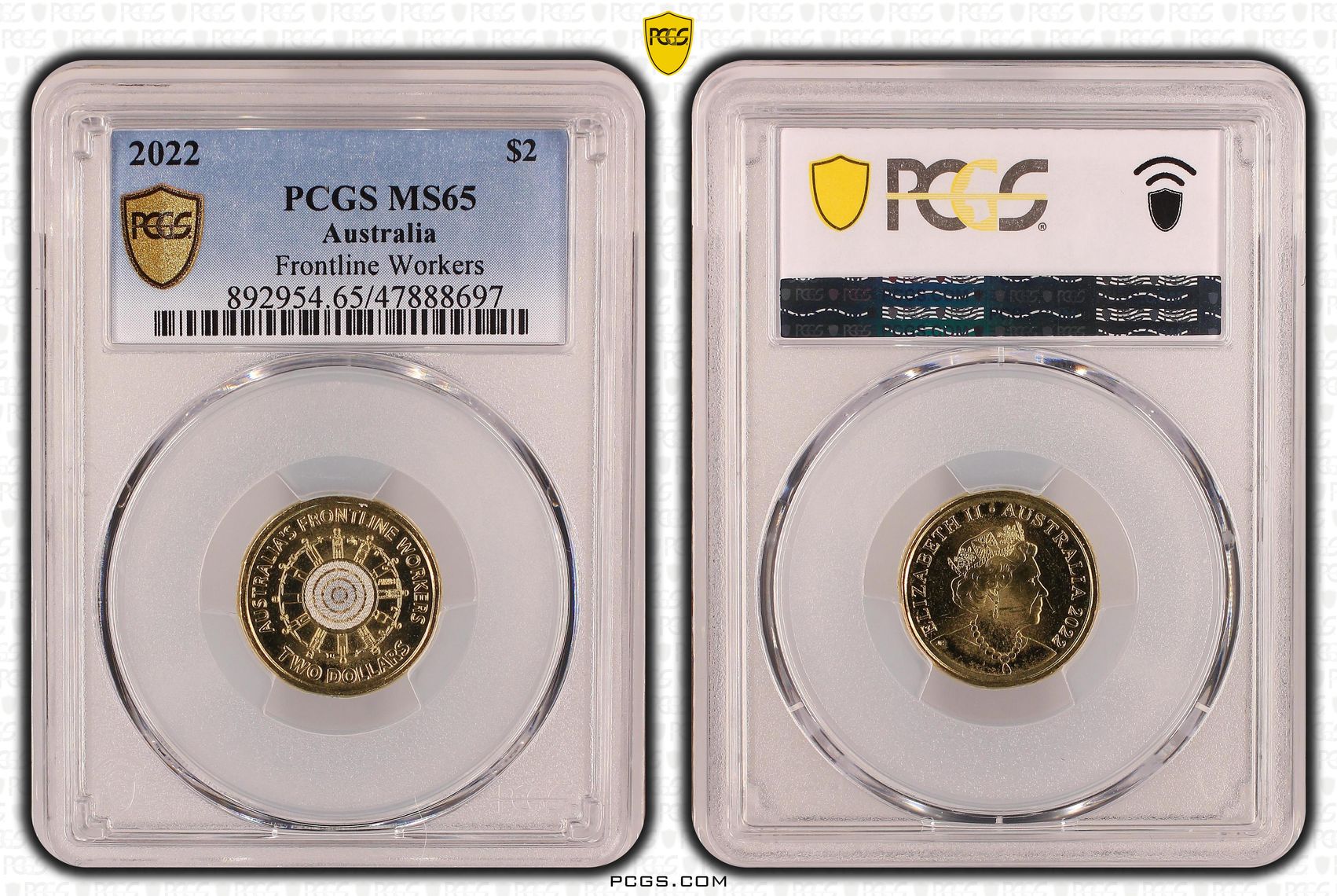 Frontline Workers Colorized, Two Dollar, 2022, PCGS MS65