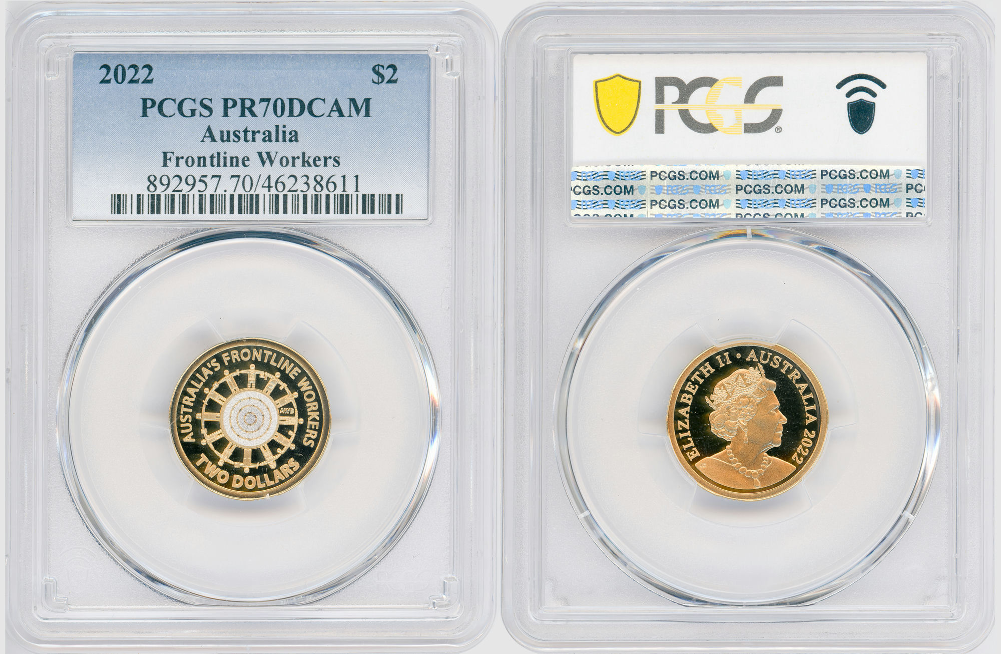 Frontline Workers, Two Dollar, 2022, PCGS PR70DCAM