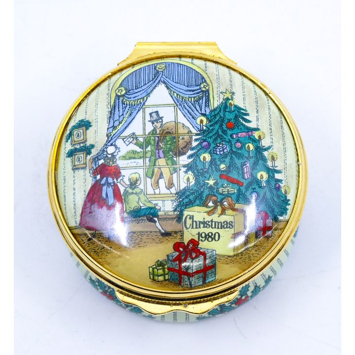 Halcyon Days Bilston & Battersea Christmas 1980 Enameled Box