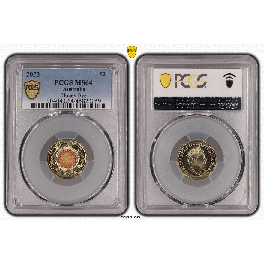 Honey Bee Colorized, Two Dollar, 2022, PCGS MS64