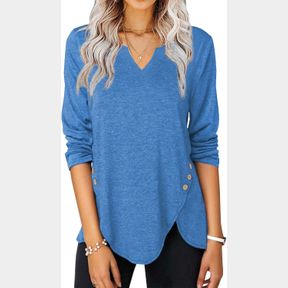 LYLINAN WOMENS FALL FASHION TOPS 2023 LONG SLEEVE SHIRTS V NECK SWEATSHIRT FOR WOMEN SWEATERS TRENDY OUTFITS TUNIC FASHION BLOUSES