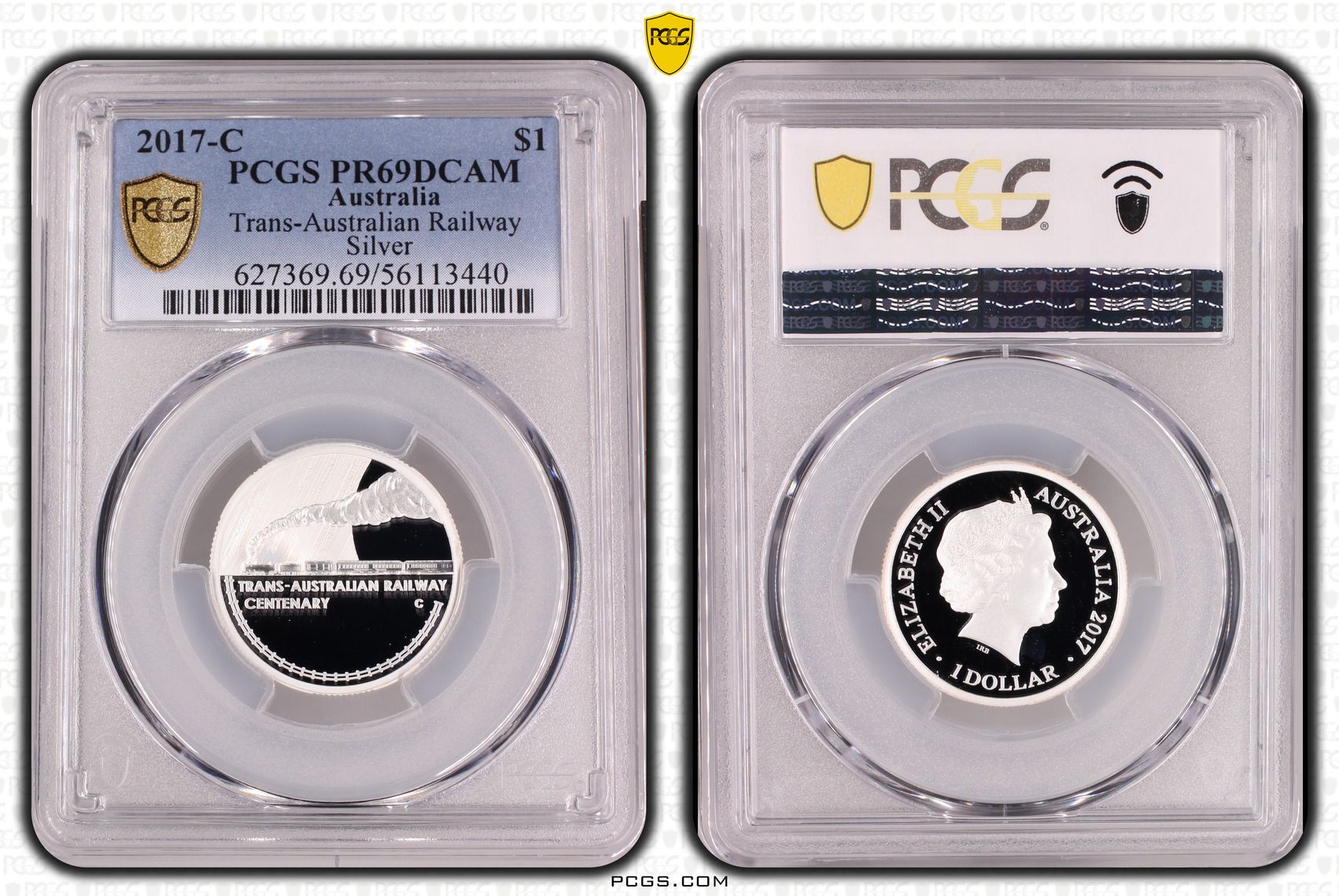 Trans-Australian Railway Silver, One Dollar, 2017-C, PR69DCAM