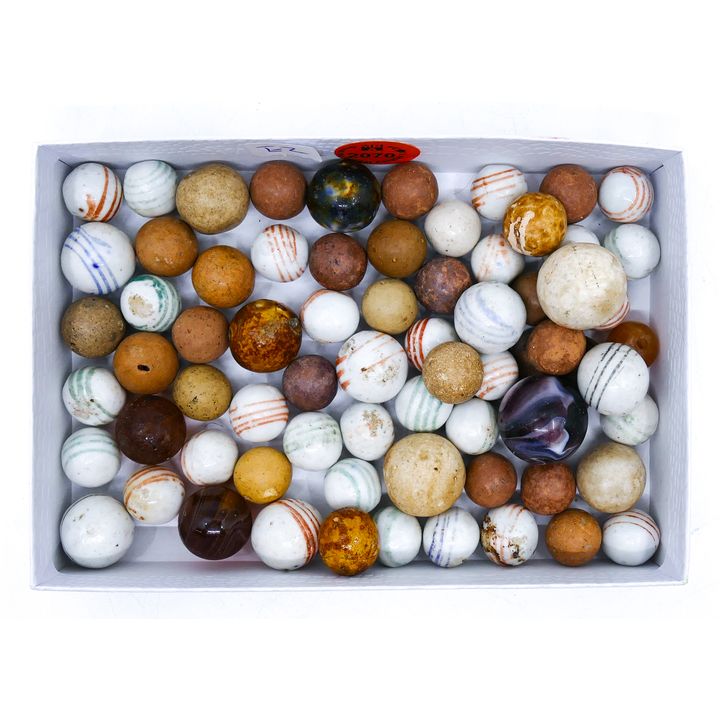Box Antique China Porcelain Marbles etc.