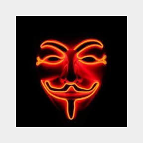 Vendetta Anonymous Guy Fawkes LED Face Mask - Green Bar 9901073802212-51748/8656