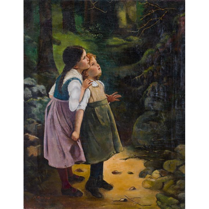 Artysta nieokreślony | Dziewczynki w lesie