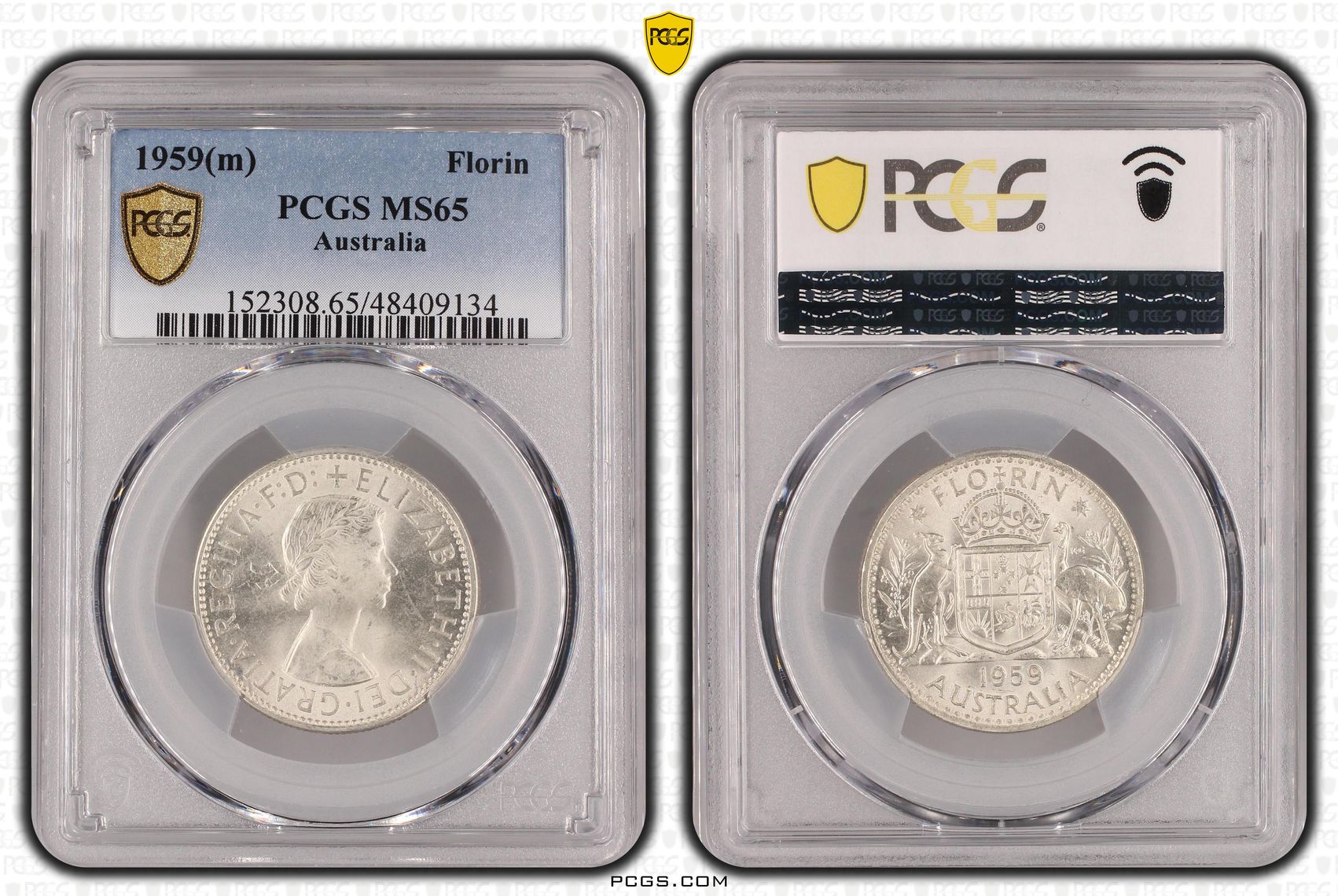 Elizabeth II, Florin, 1959(m), PCGS MS65