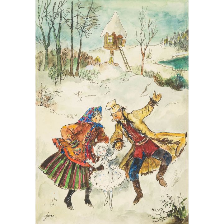 Jan Marcin Szancer | Ilustracja do "Śniegowej dziewczynki" Ewy Szelburg-Zarembiny
