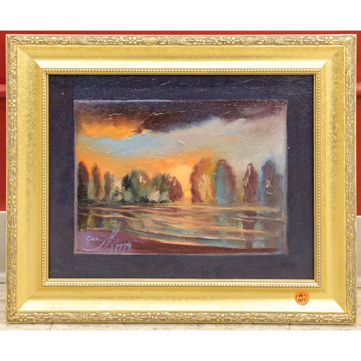 Skagit Valley ''Dusk'' 1999 Oil Painting Framed 15''x18''