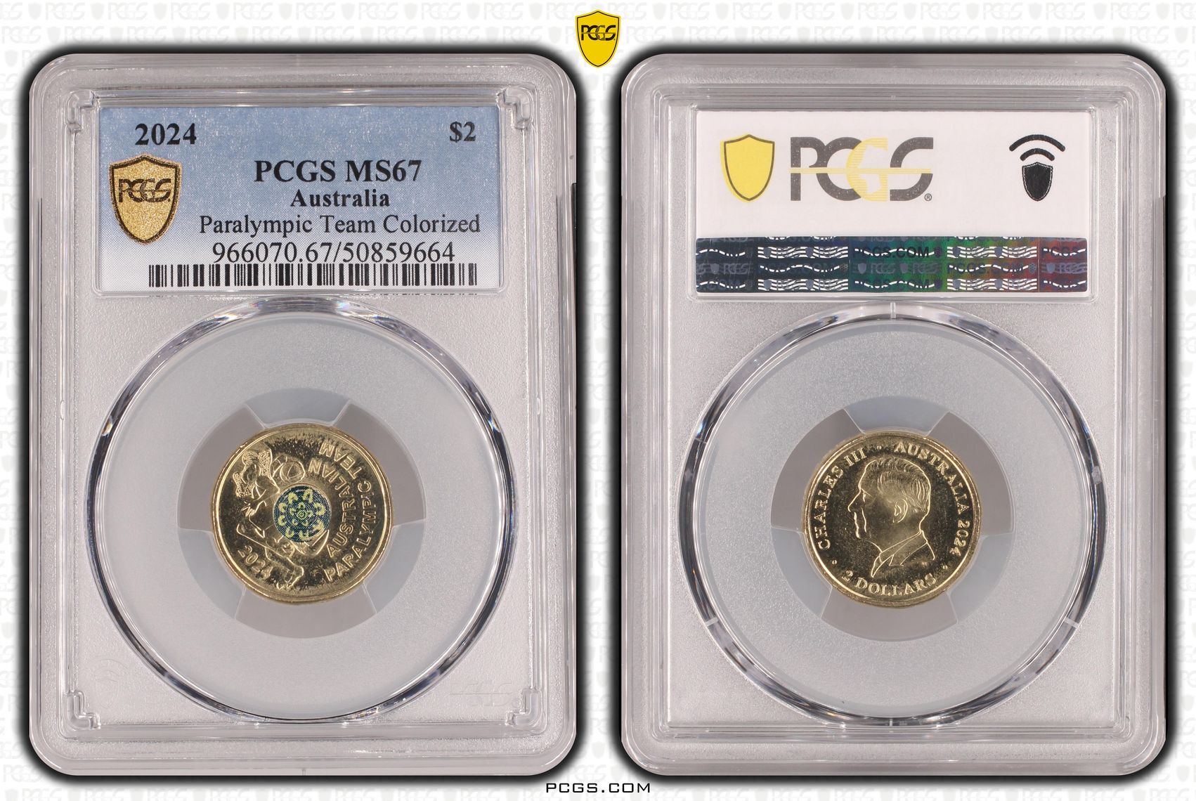 Paralympic Team Colorized, Two Dollar, 2024, PCGS MS67
