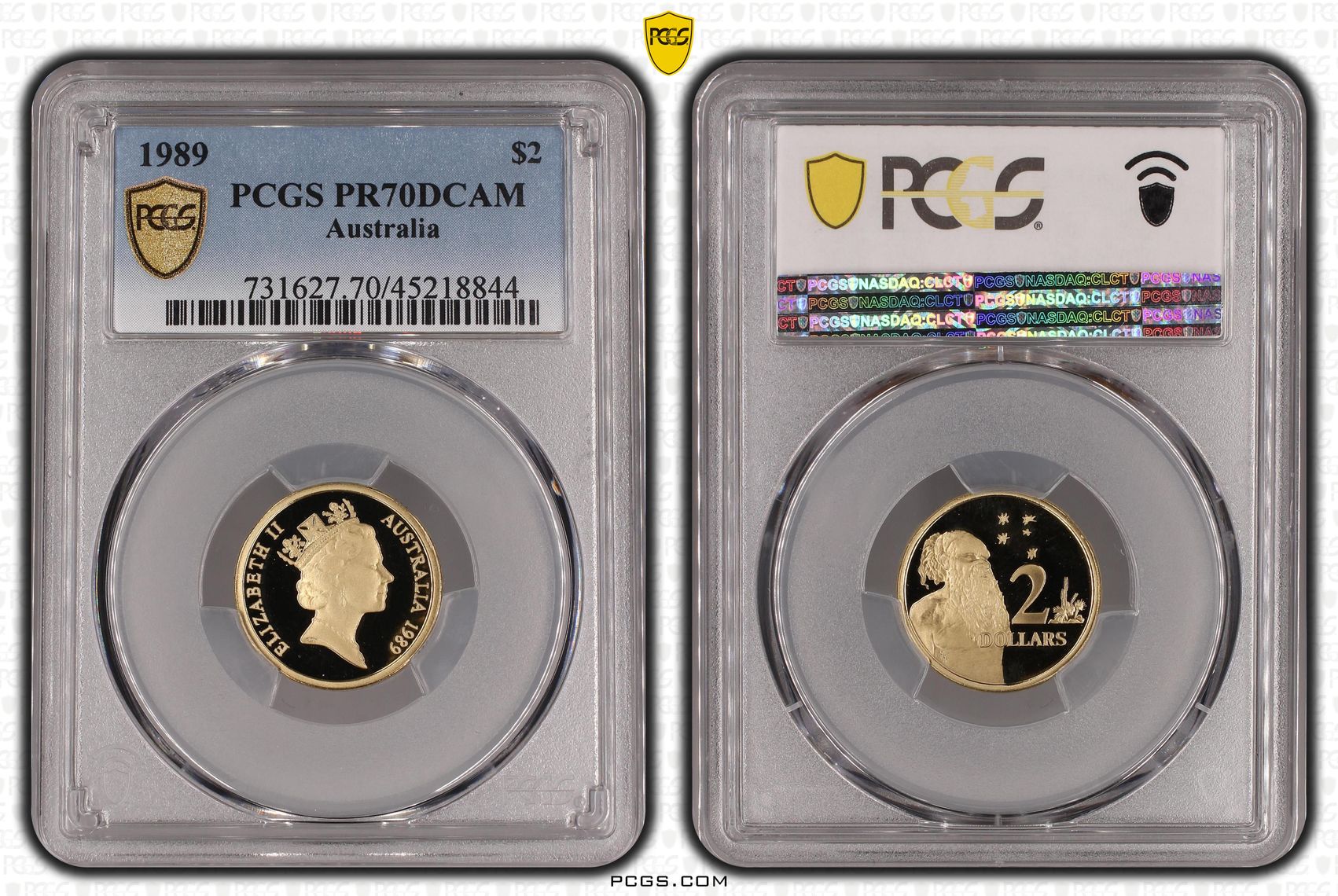1989 Australia Two Dollar, $2 PCGS - PR70DCAM POP 27/0 -844