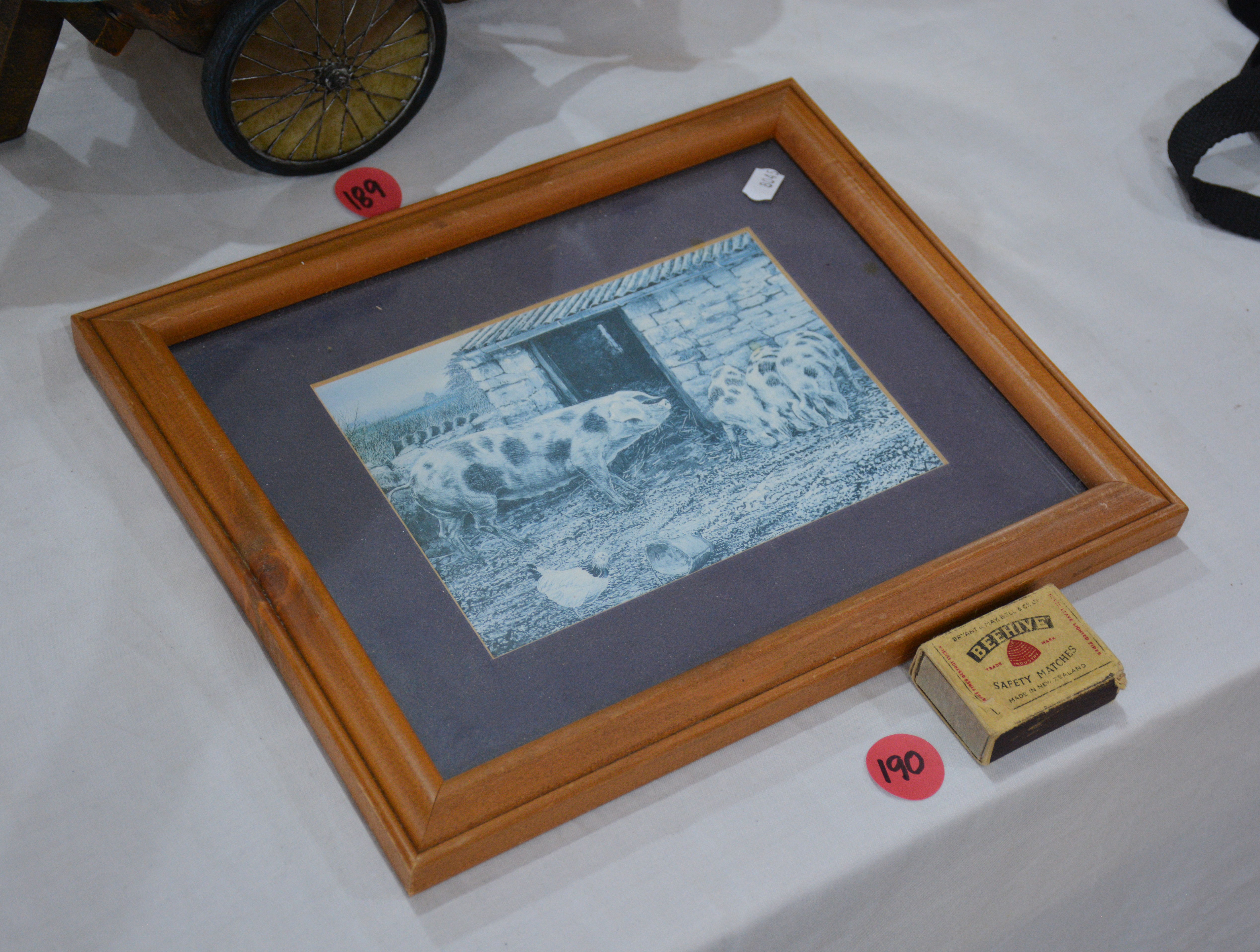 Vintage Print in Wood Frame — NZ auction result