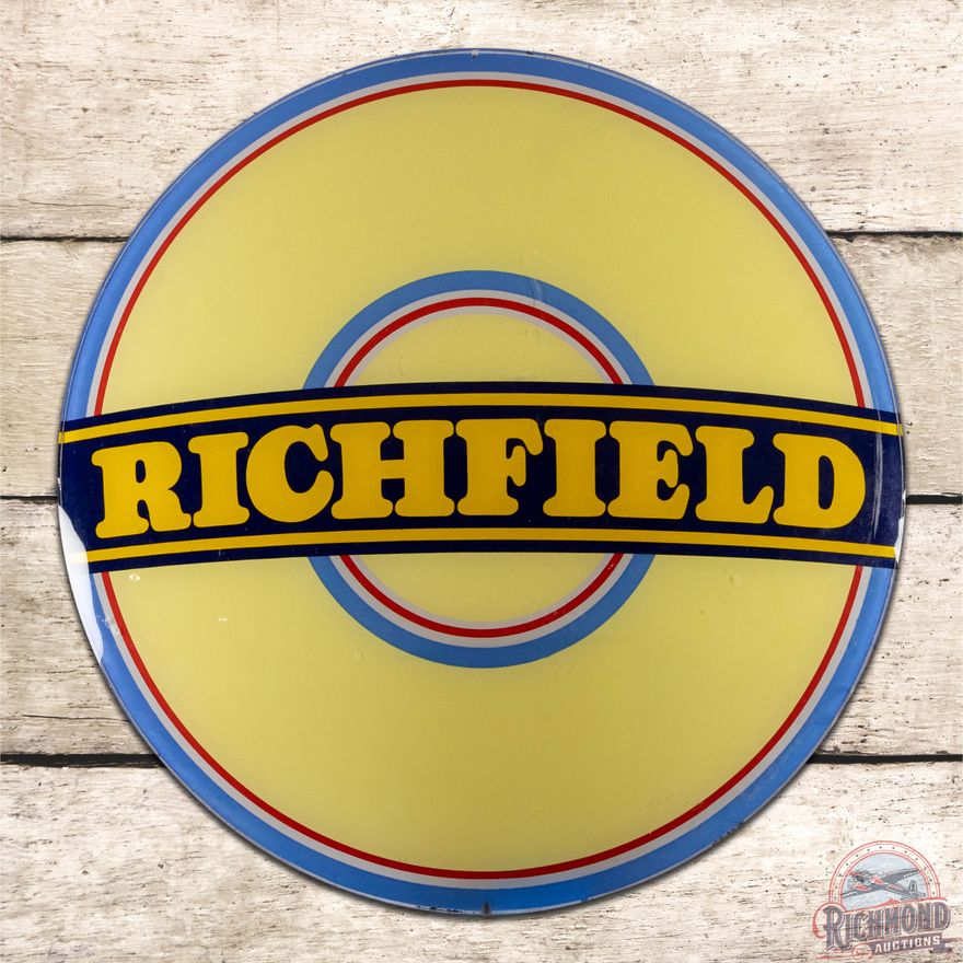 Richfield Gasoline 15" Single Gas Pump Globe Lens w/ Bullseye