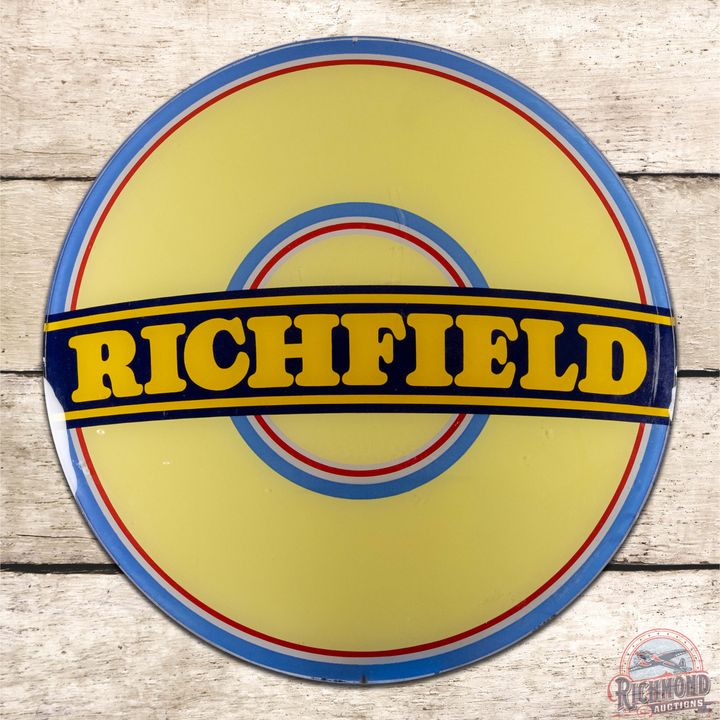 Richfield Gasoline 15" Single Gas Pump Globe Lens w/ Bullseye