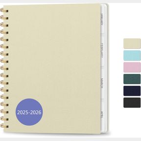 9.45" X 8.27" PLANNER 2025-2026, WEEKLY AND MONTHLY PLANNER, LINEN COVER 18-MONTH (JAN 2025 - JUN 2026), 9.45" X 8.27", CALENDAR W