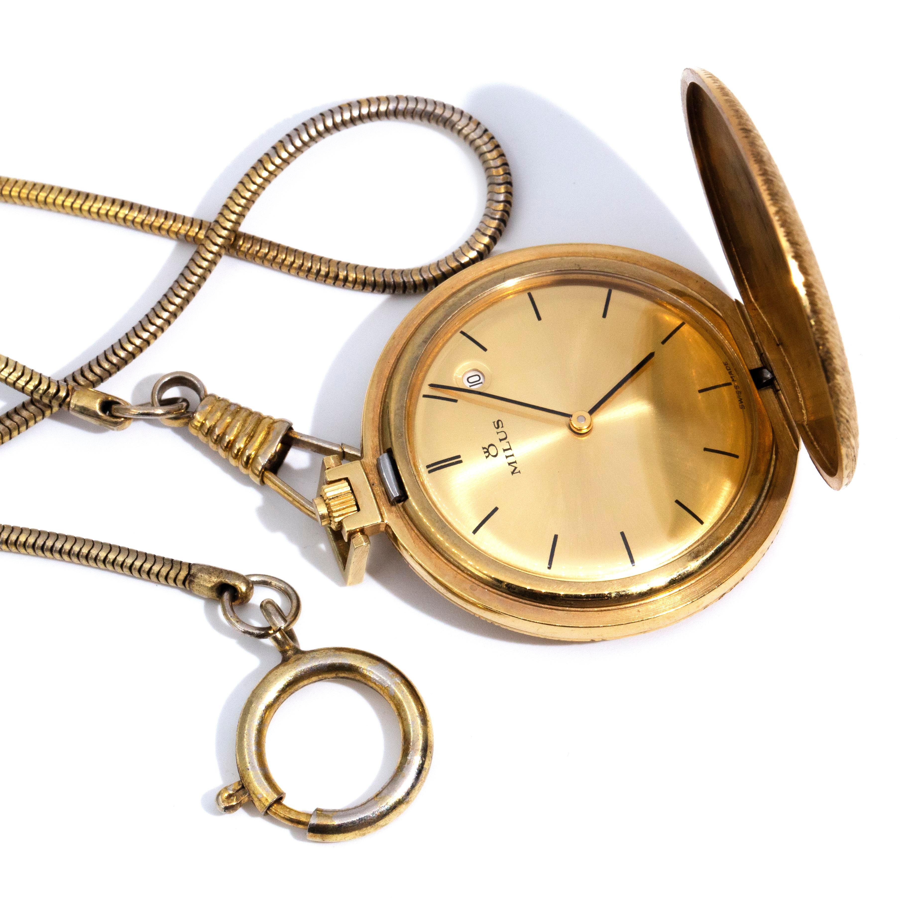 137 · Milus Gold Plated Pocket Watch 1980