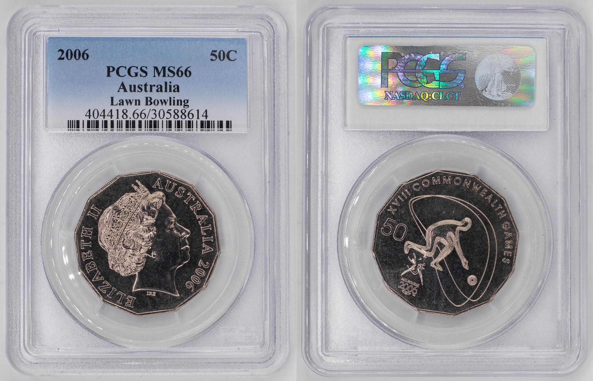 Elizabeth II, Lawn Bowling, Fifty Cent, 2006, PCGS MS66