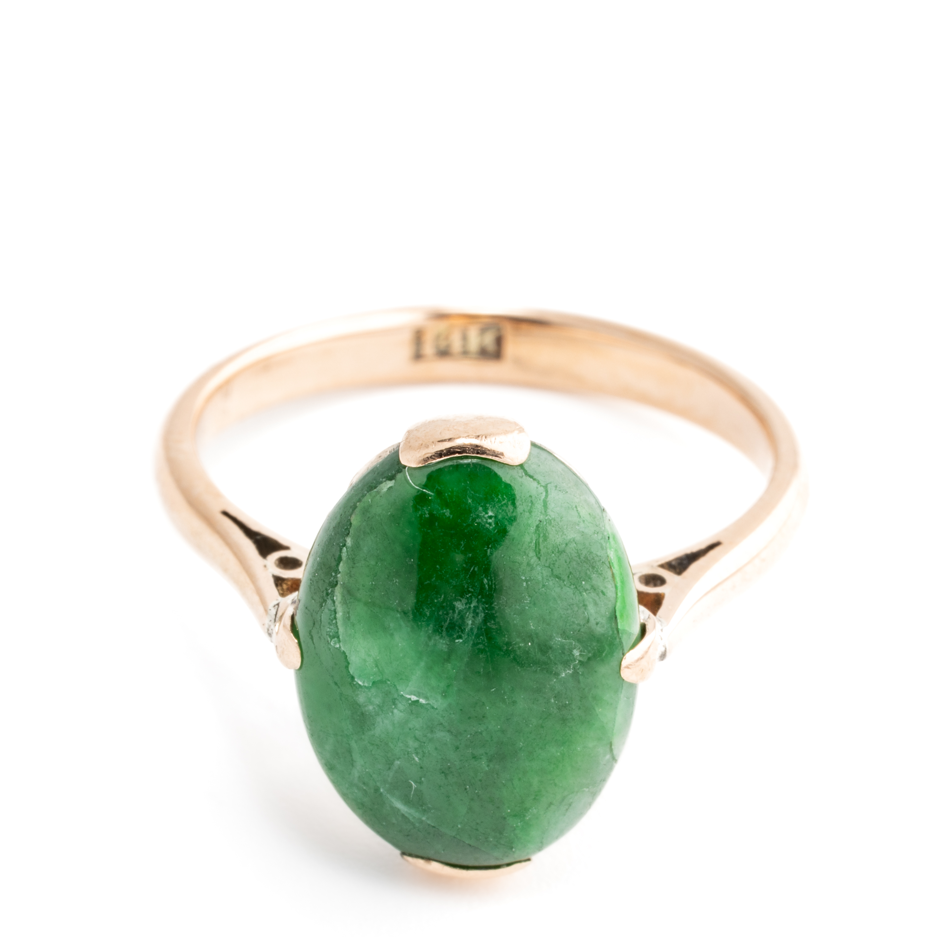 183 · Vintage Jade 14ct Gold Ring