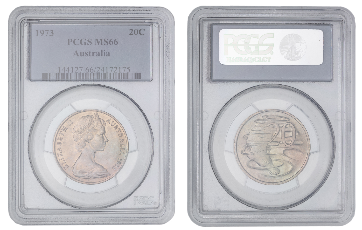 Elizabeth II, Twenty Cent, 1973, PCGS MS66