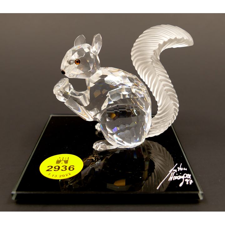 Swarovski Selection 1997 Crystal Squirrel Figure with Box- 2.5''