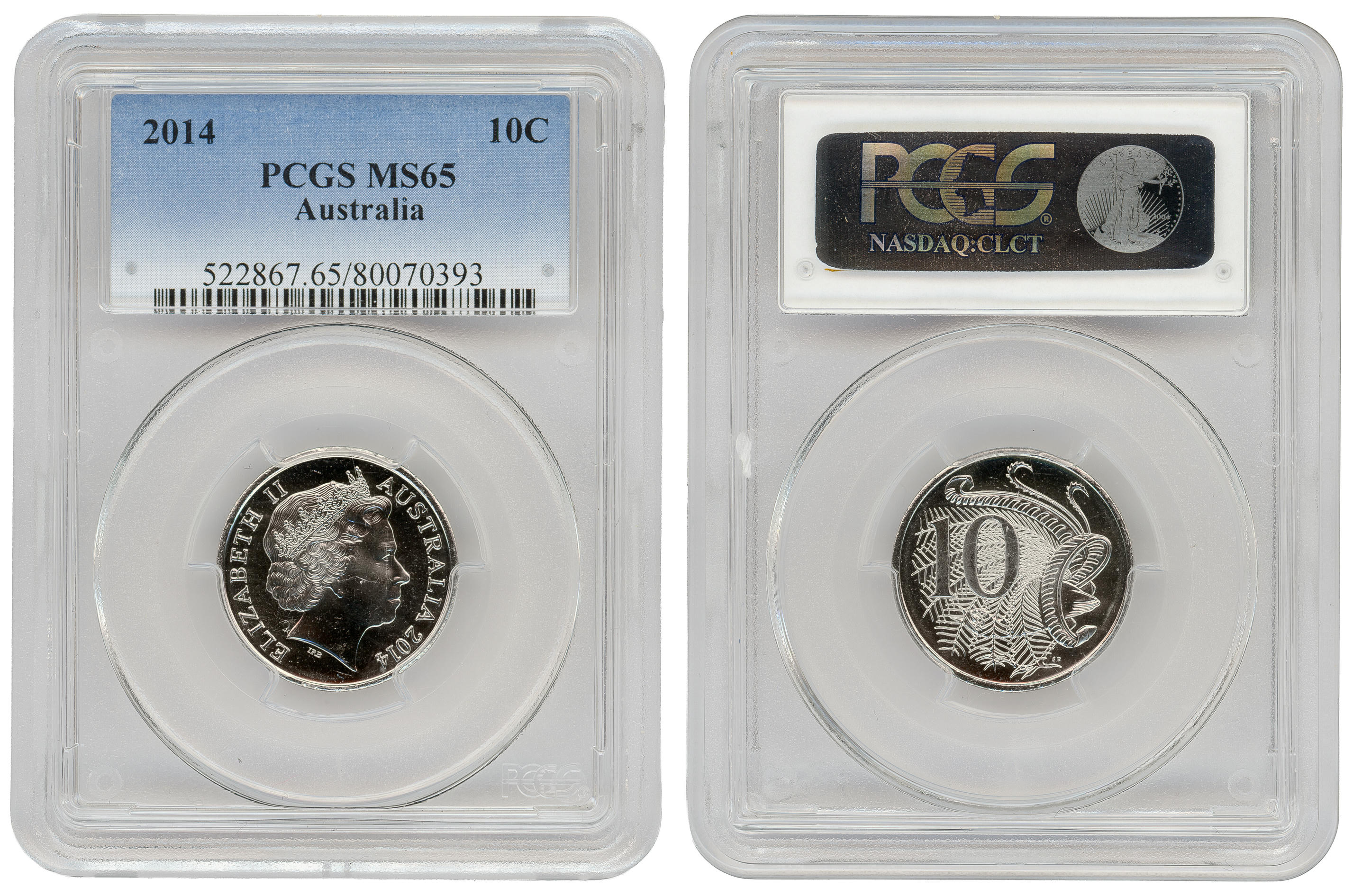 Ten Cent, 2014, PCGS MS65