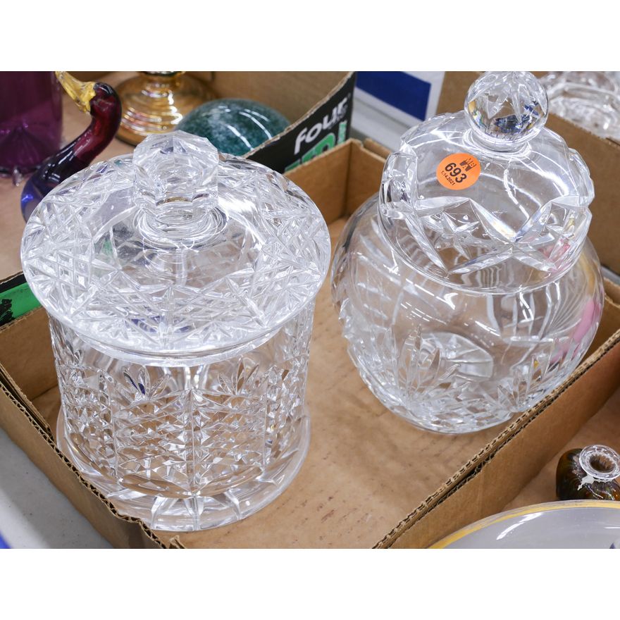 2pc Crystal Covered Jars
