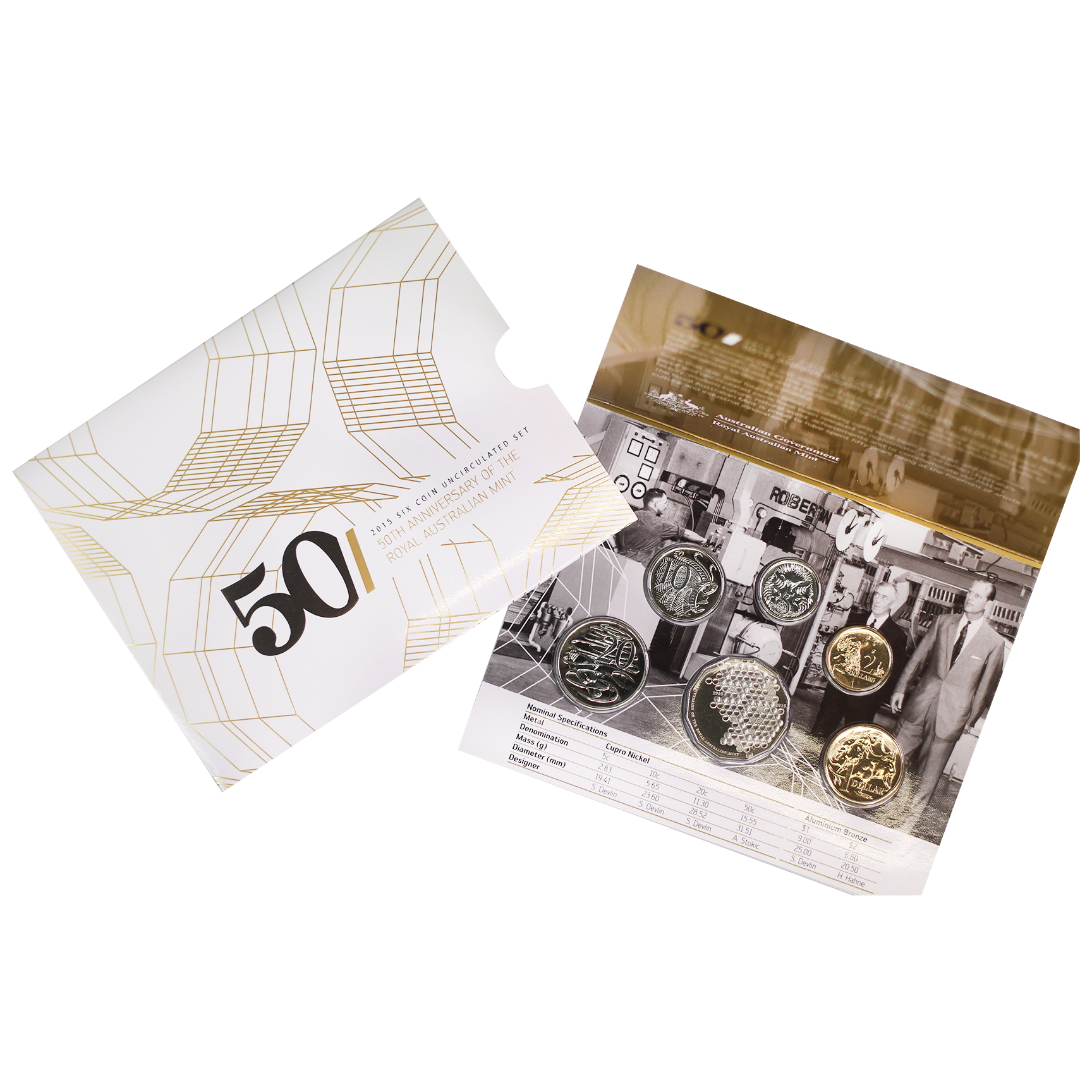 2015 Royal Australian Mint 6 Coin 50th Ann of the RAM Mint Set