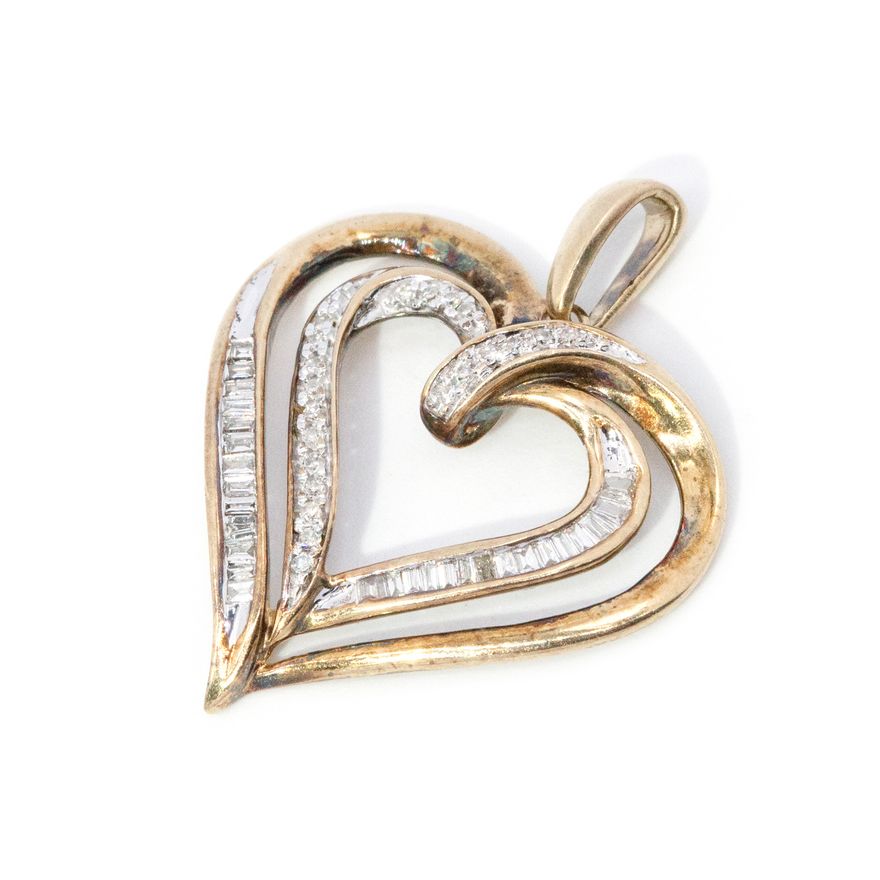 9ct Gold Diamond Heart Pendant