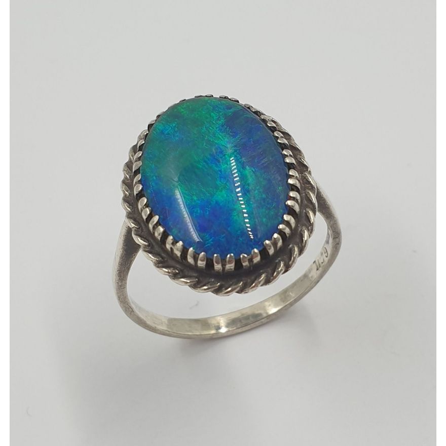 Stg. Silver Opal Ring