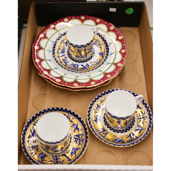 Box Antique Gilt Coalport Cup Saucers etc.