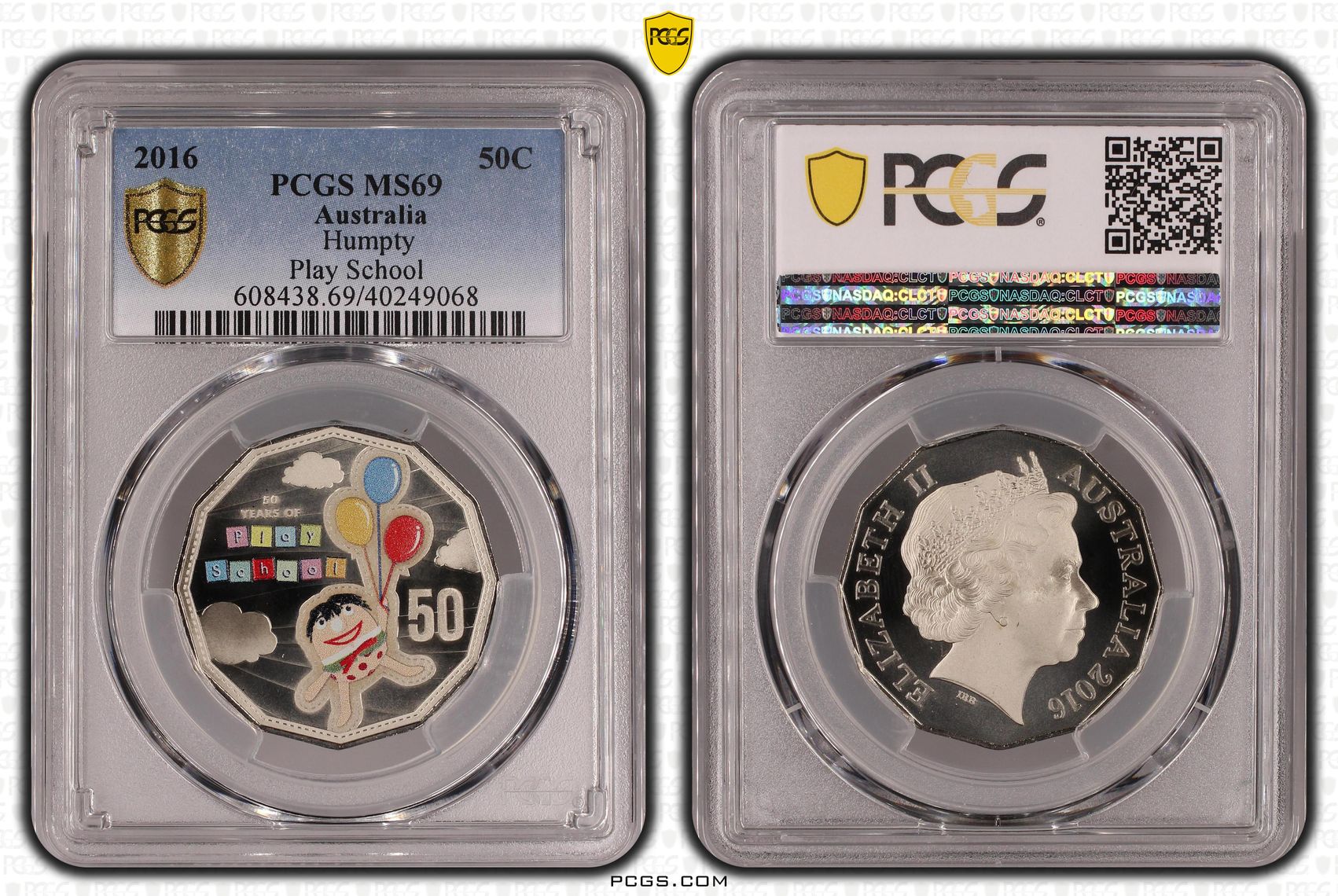 366 · Play School Humpty, Fifty Cent, 2016, PCGS MS69